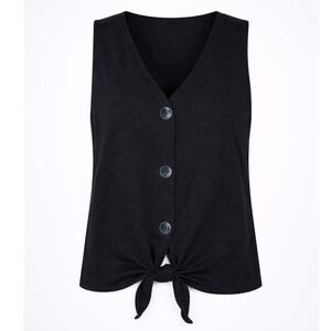 OLD NAVY CREPE STYLE CLASSIC CASUAL 90S Y2K TIE WAIST SLEEVELESS BLOUSE SZ. LRG